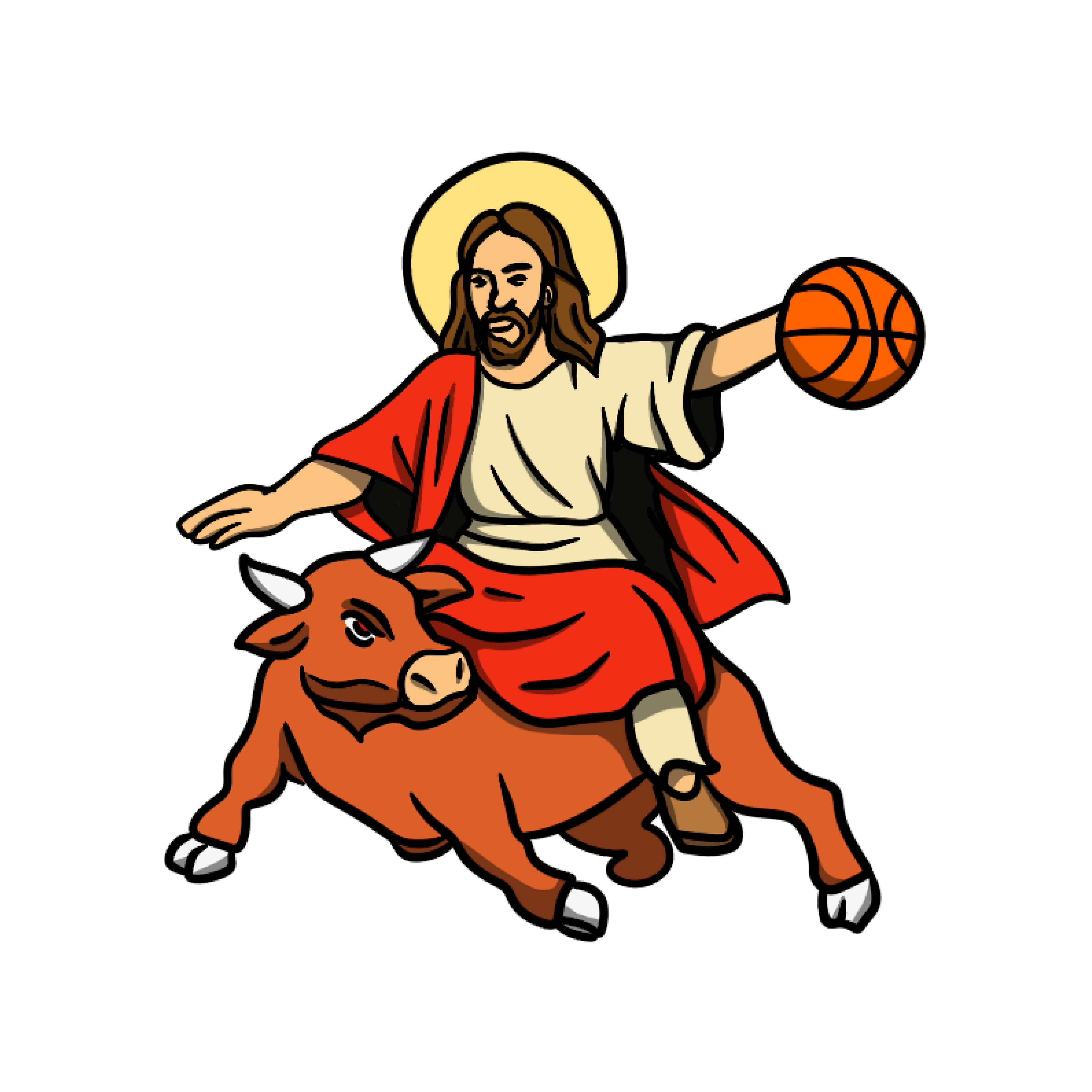 Jesus on a Bull Sticker
