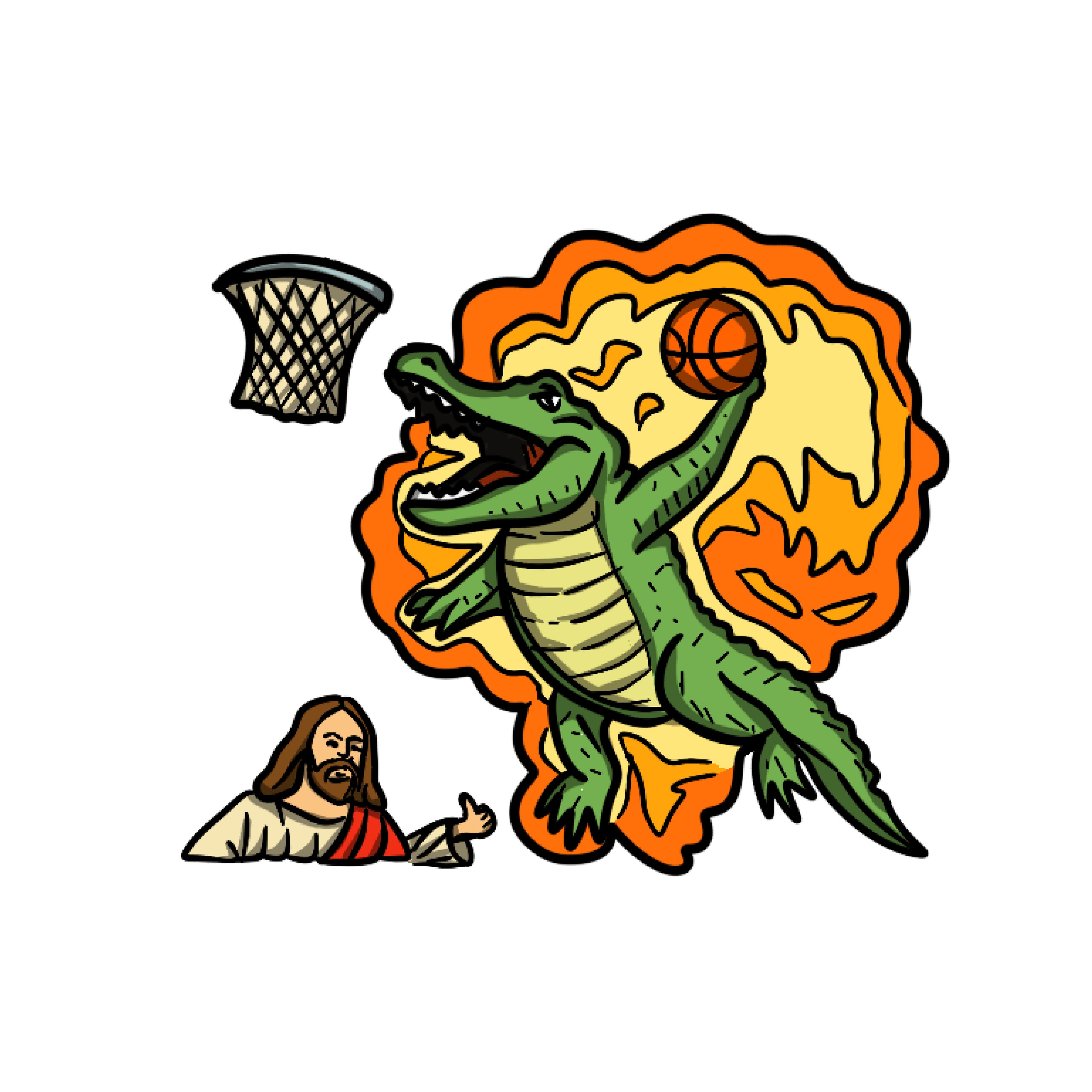 Jesus with a Crocodile