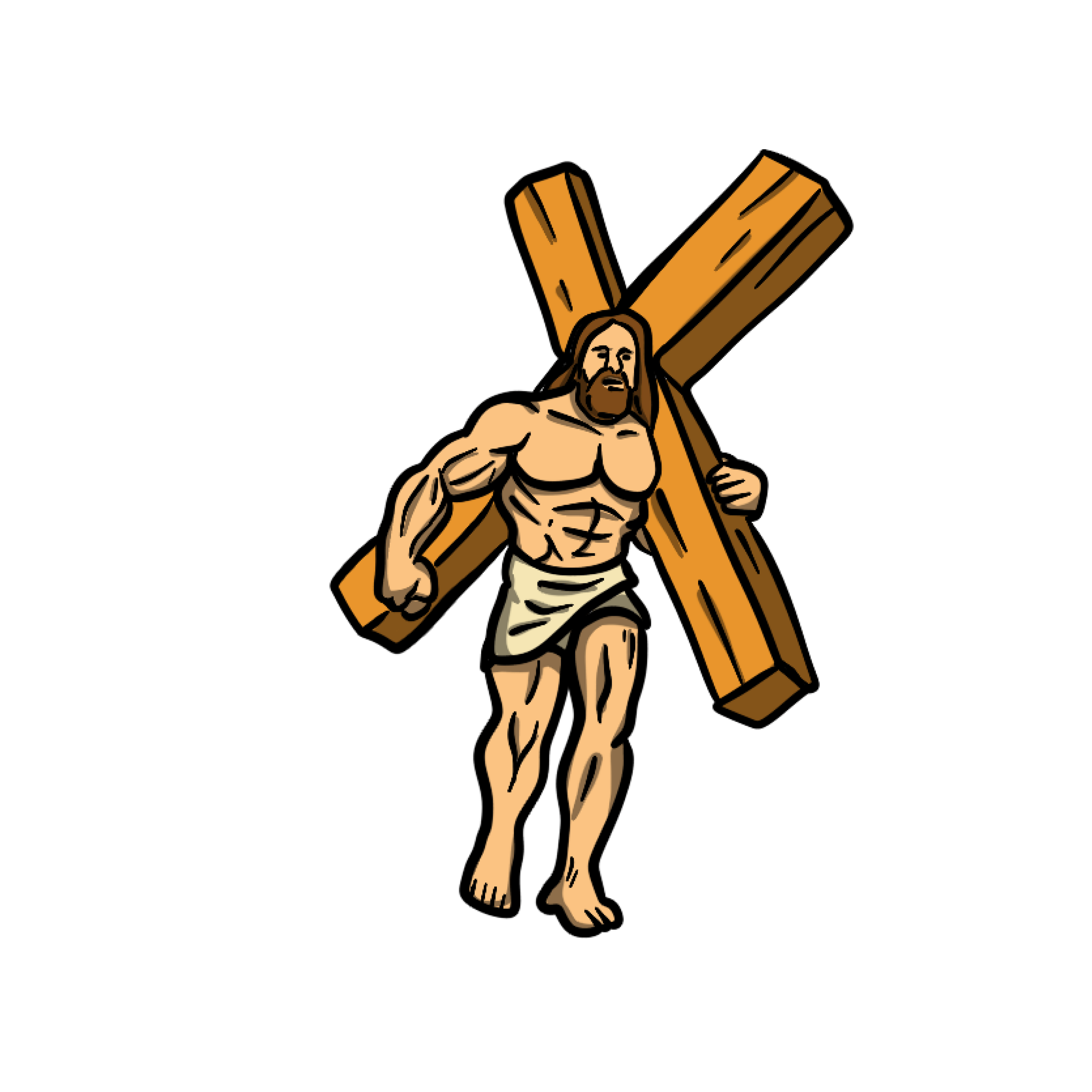 Jesus Carrying a Cross Sticker