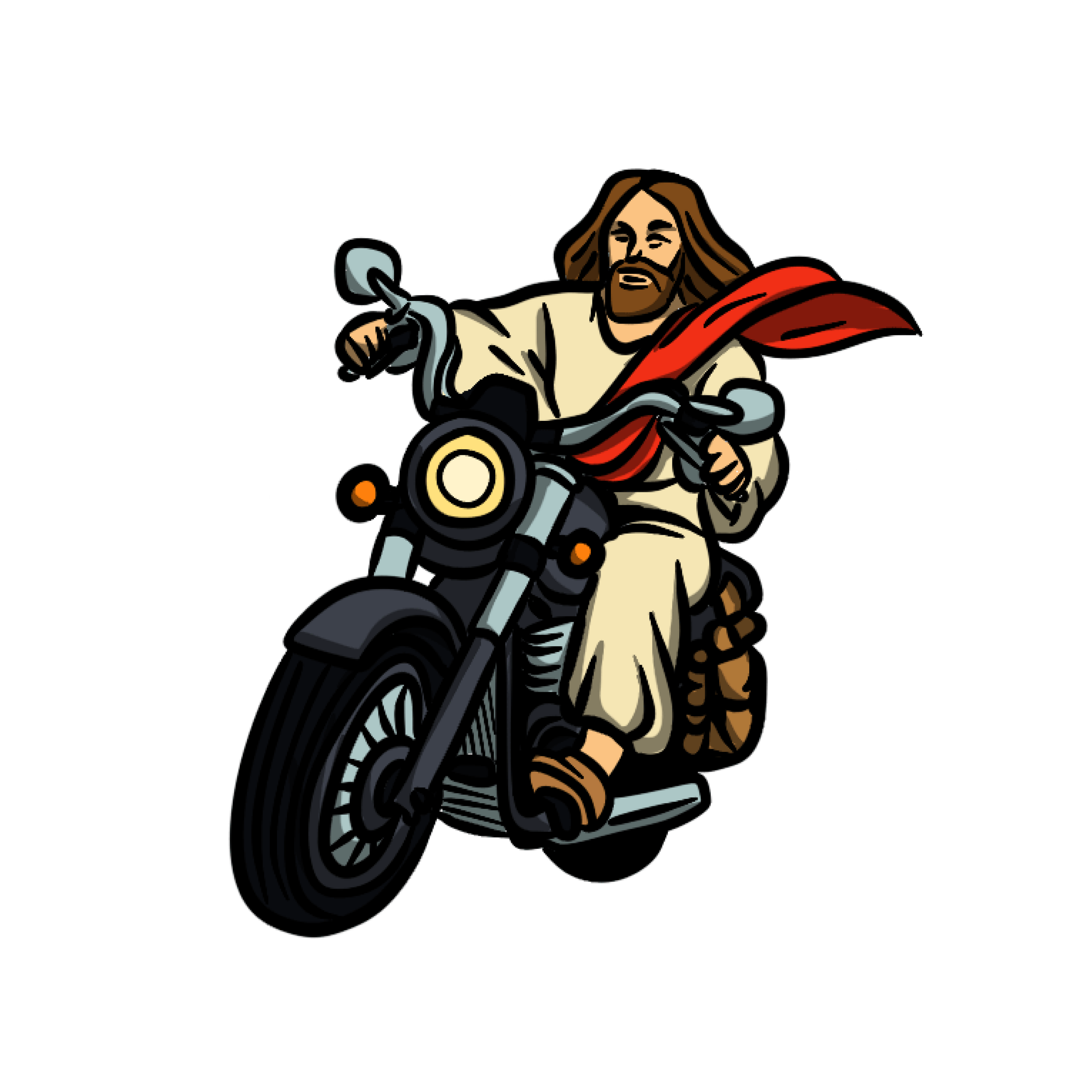 Jesus on a Bike Sticker