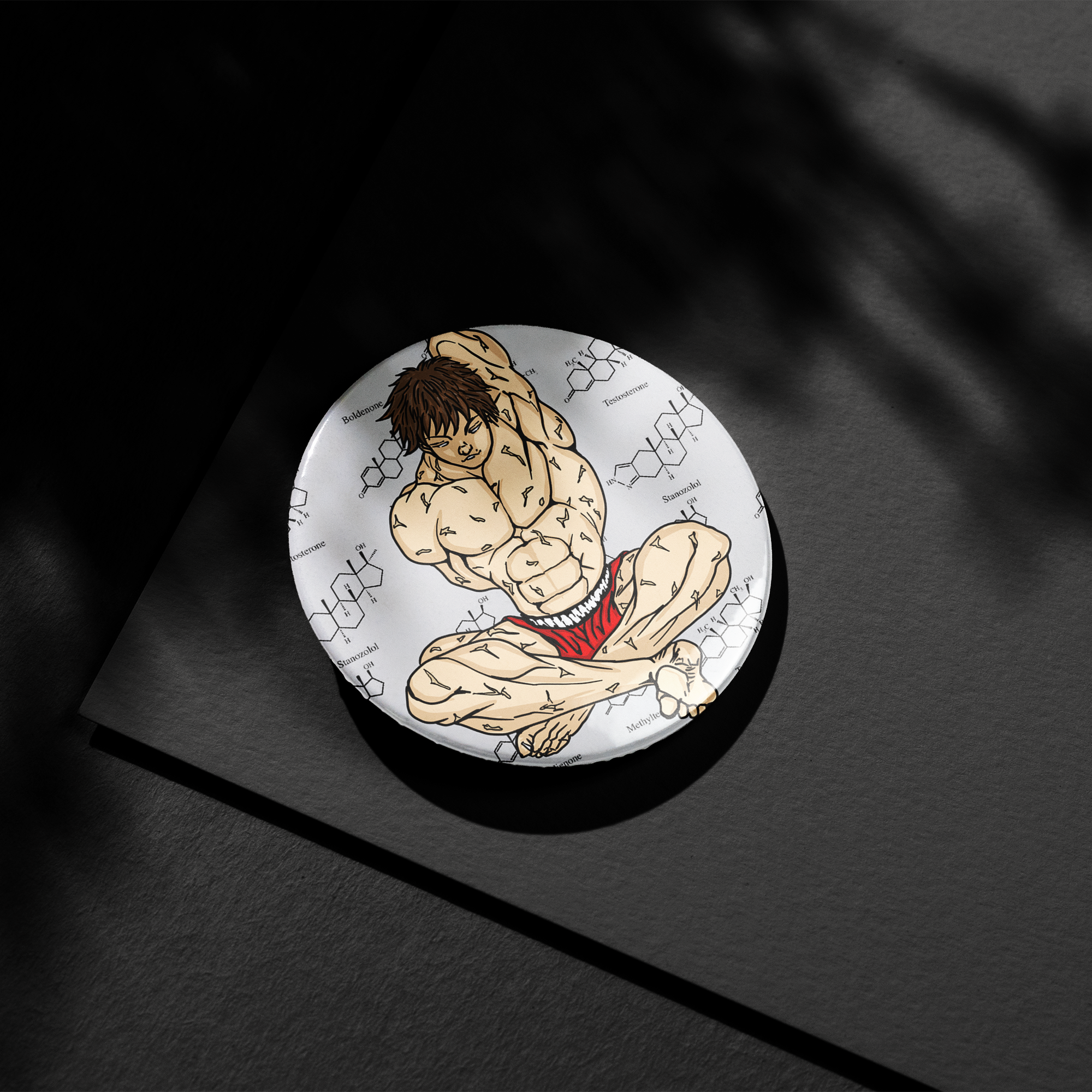 Baki Anabolic Button Pin