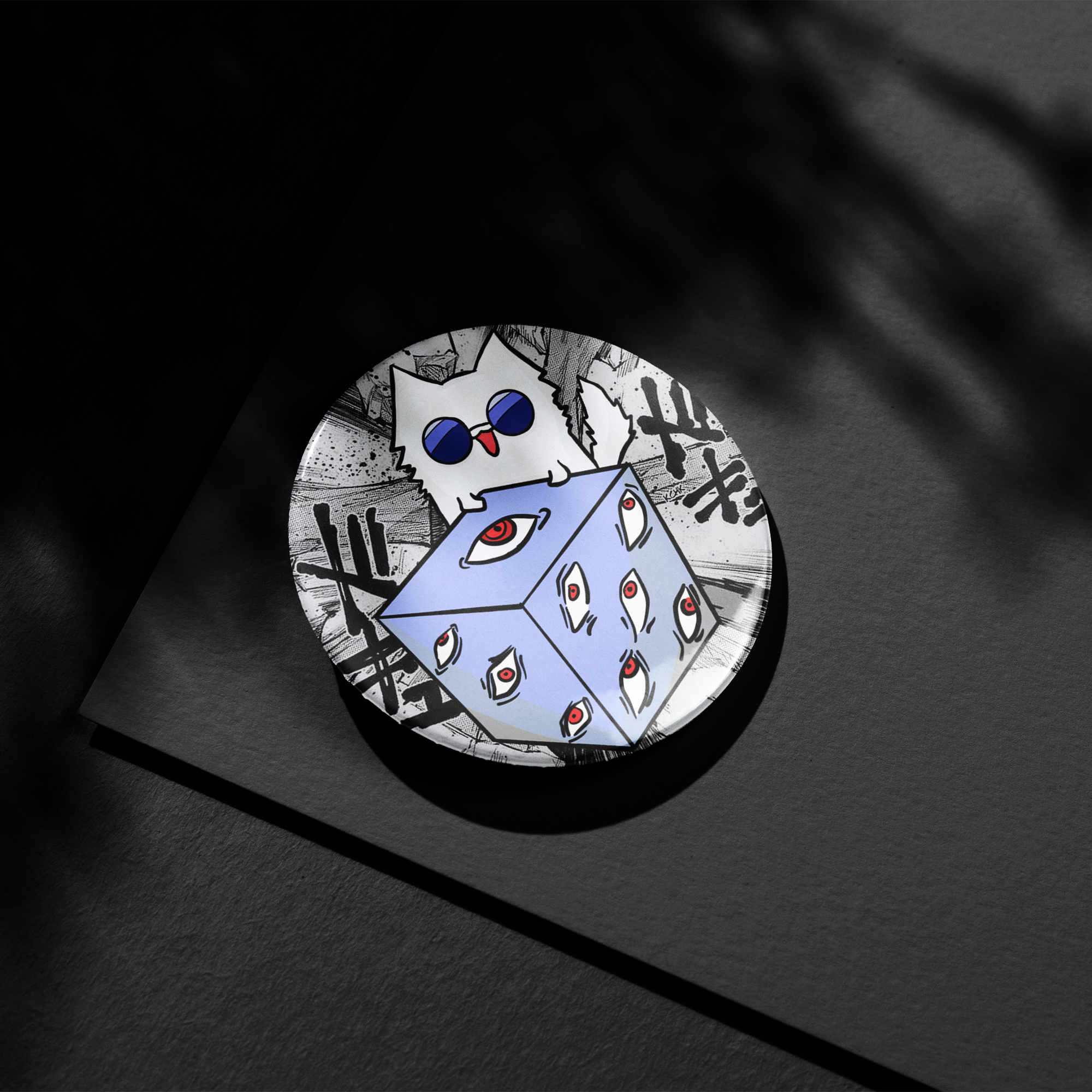 Gojo Satoru Cat Button Pin