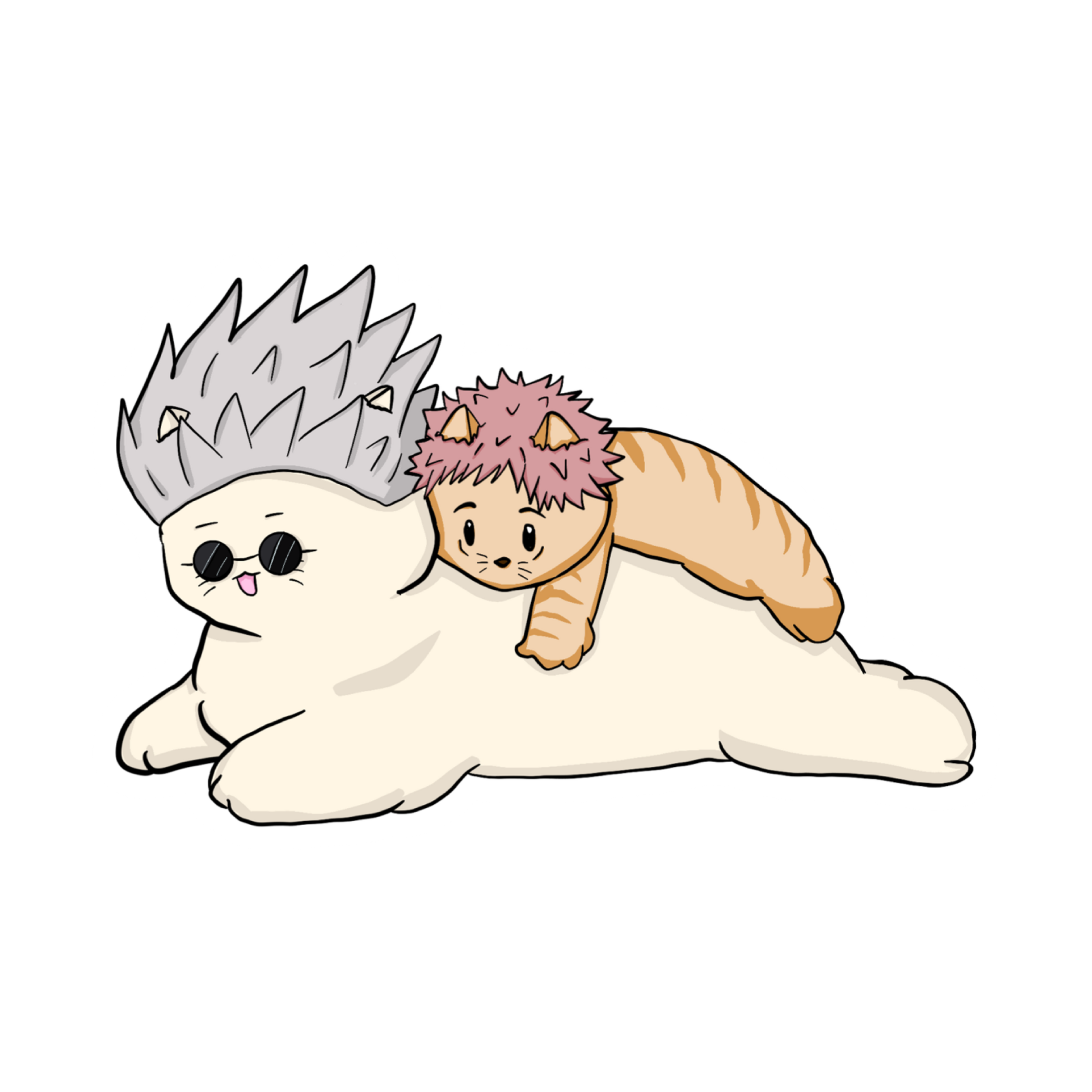 Gojo Satoru & Yuji Itadori Cats Sticker