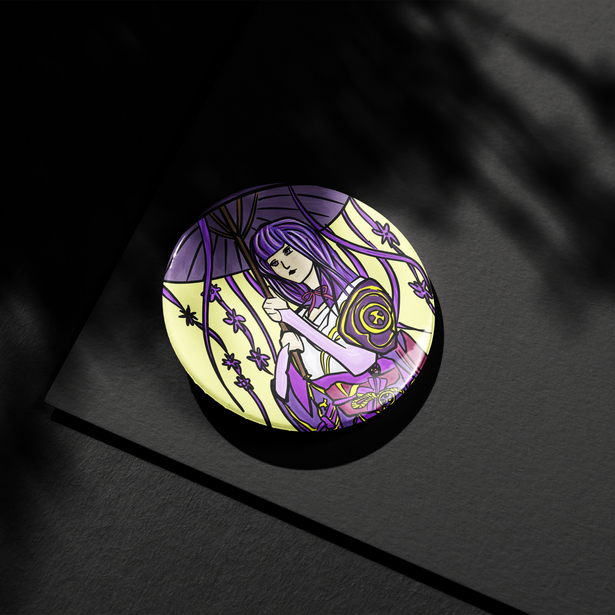 Raiden Shogun Button Pin